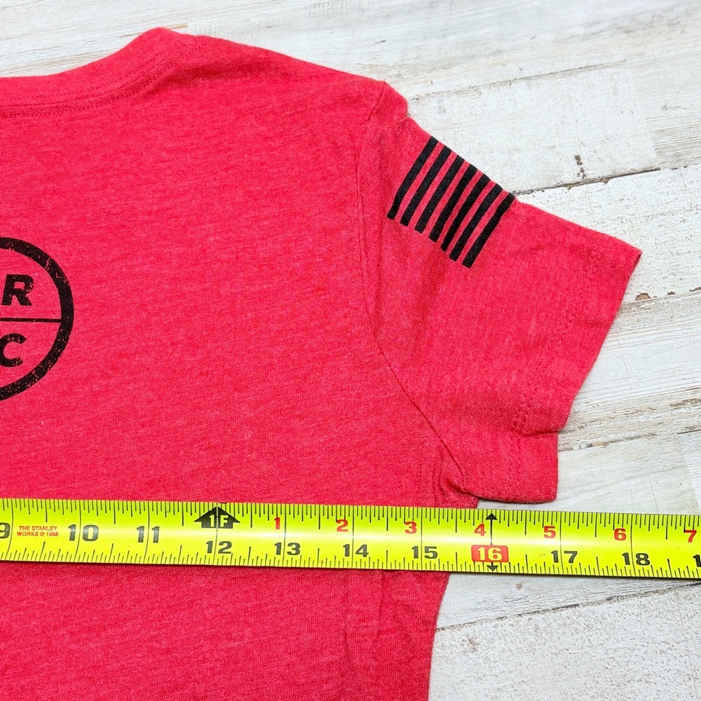 Black Rifle Coffee Shirt Women's Medium Red USA Flag Short Sleeve Top American - Picture 5 of 6